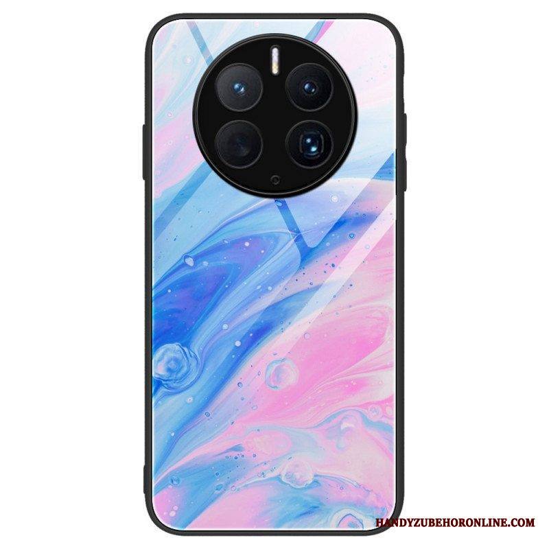 Case Huawei Mate 50 Pro Tyylikäs Marmorinen Karkaistu Lasi