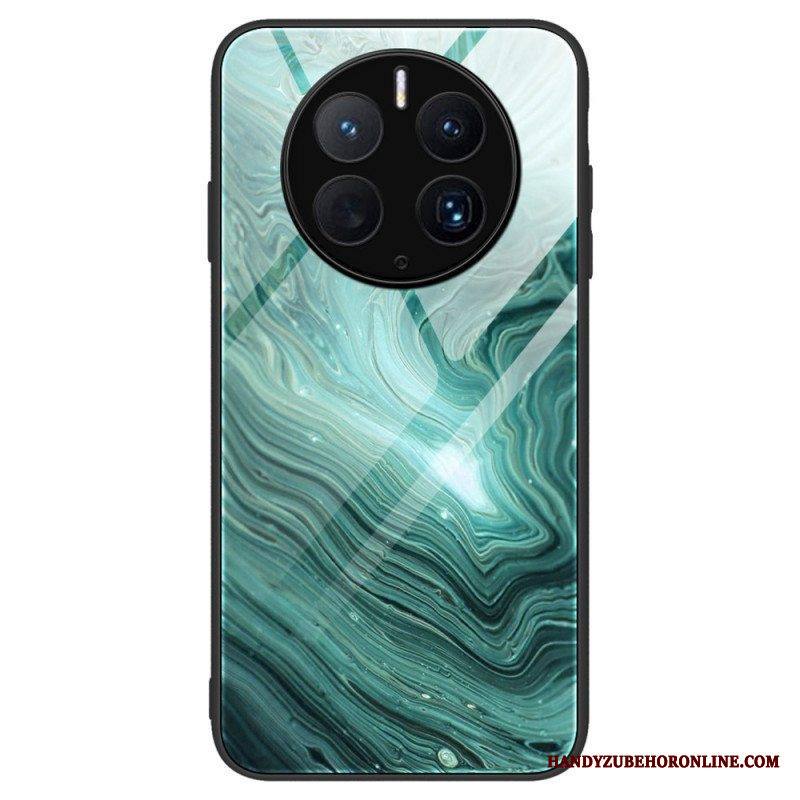 Case Huawei Mate 50 Pro Tyylikäs Marmorinen Karkaistu Lasi