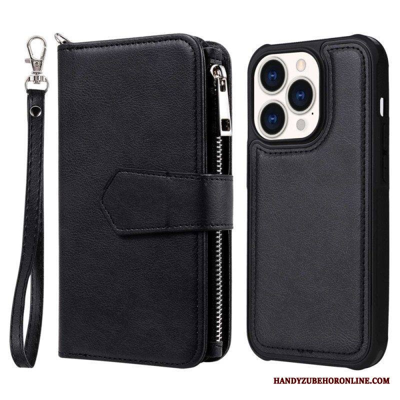Case Nahkakotelo iPhone 14 Pro Lompakkokuori Lompakko Irrotettavalla