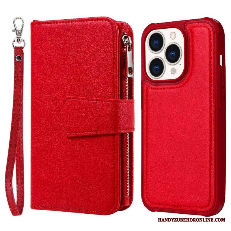 Case Nahkakotelo iPhone 14 Pro Lompakkokuori Lompakko Irrotettavalla