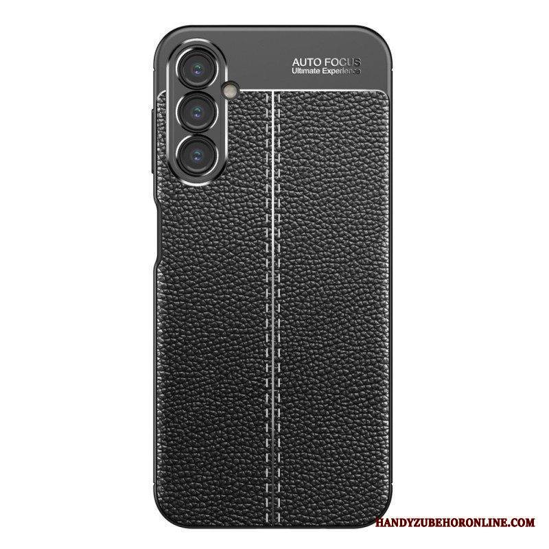 Case Samsung Galaxy A14 / A14 5G Kaksilinjainen Litsi-nahkaefekti