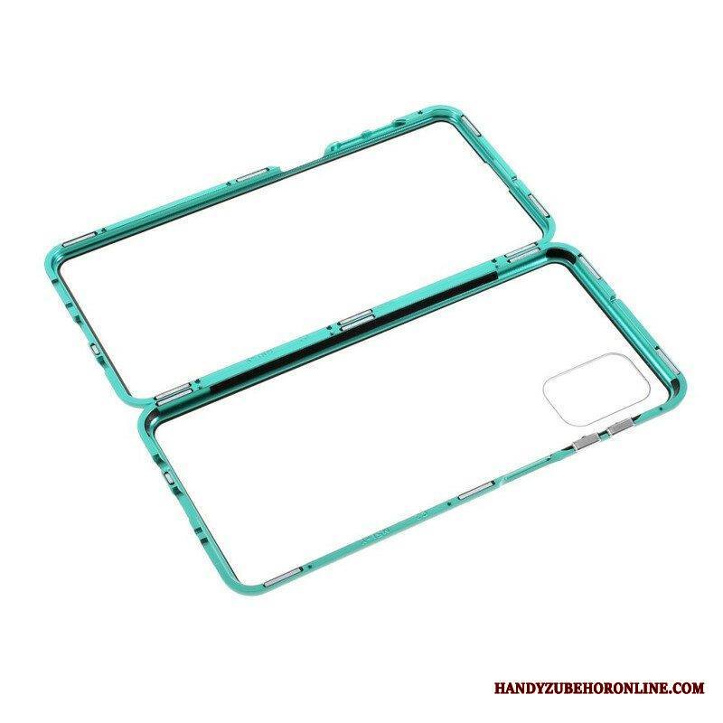 Case Samsung Galaxy M51 Metallireunat Ja Karkaistu Lasi