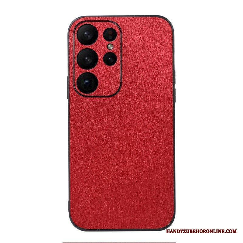 Case Samsung Galaxy S23 Ultra 5G Tyylikäs Nahkainen Puuefekti