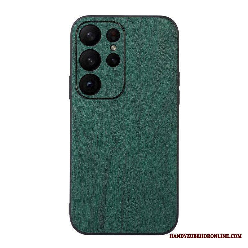 Case Samsung Galaxy S23 Ultra 5G Tyylikäs Nahkainen Puuefekti