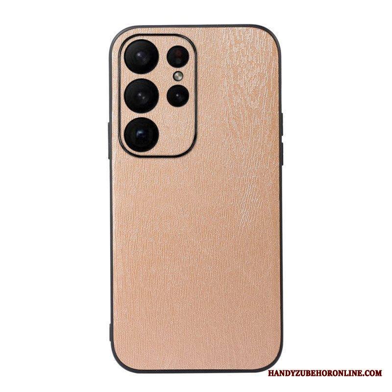 Case Samsung Galaxy S23 Ultra 5G Tyylikäs Nahkainen Puuefekti