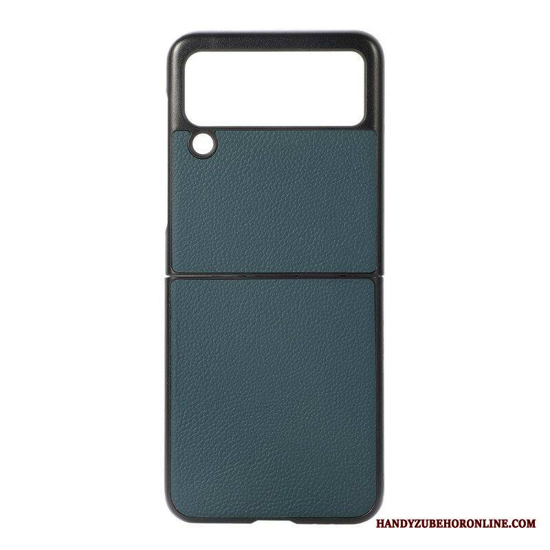 Case Samsung Galaxy Z Flip 3 5G Kotelot Flip Aitoa Litsi-nahkaa