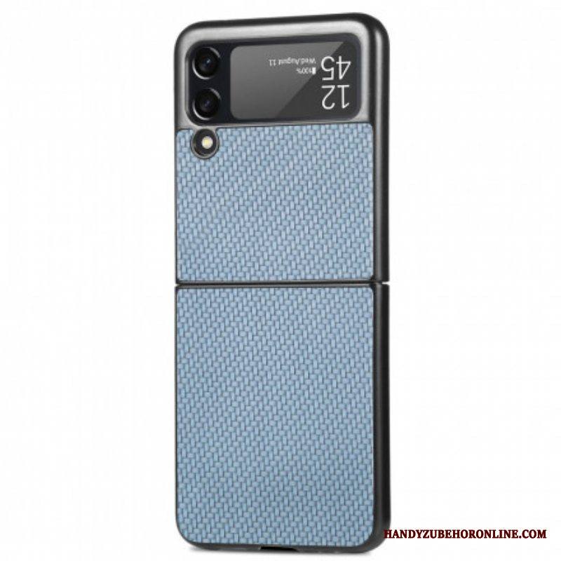 Case Samsung Galaxy Z Flip 3 5G Kotelot Flip Teksturoitu Hiilikuitu