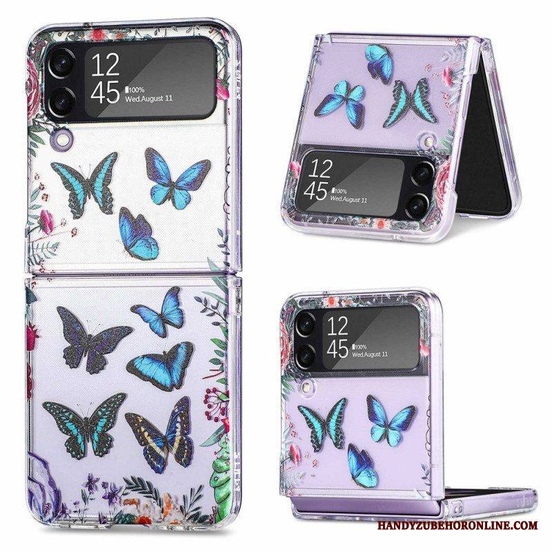 Case Samsung Galaxy Z Flip 4 Kotelot Flip Useita Perhosia