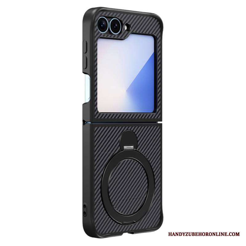 Case Samsung Galaxy Z Flip 7 Fe Puhelinkuoret Hiilikuitumuotoilu Magneettijalustalla