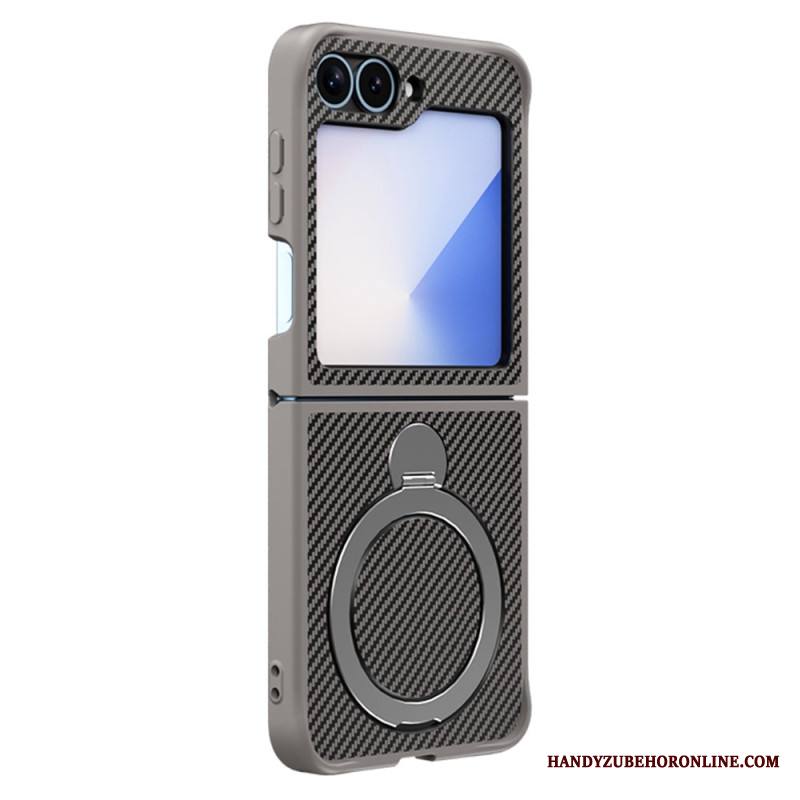 Case Samsung Galaxy Z Flip 7 Fe Puhelinkuoret Hiilikuitumuotoilu Magneettijalustalla