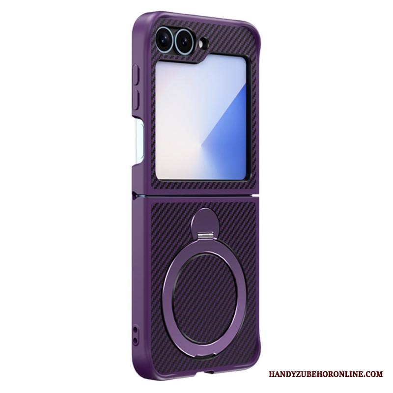 Case Samsung Galaxy Z Flip 7 Fe Puhelinkuoret Hiilikuitumuotoilu Magneettijalustalla