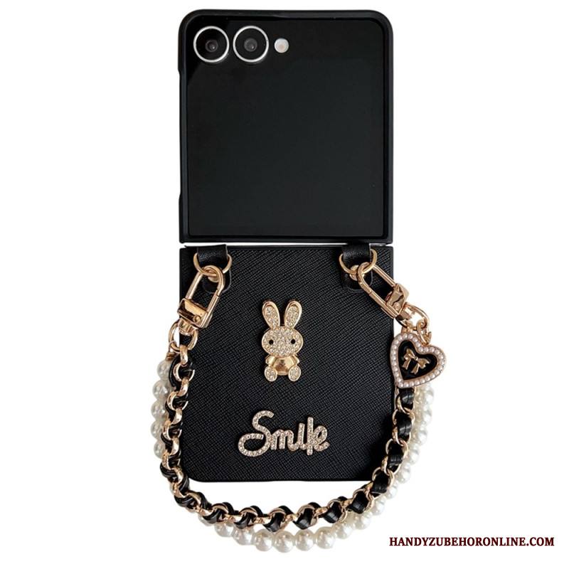 Case Samsung Galaxy Z Flip 7 Puhelinkuoret Hymiöpupu Rannekkeella