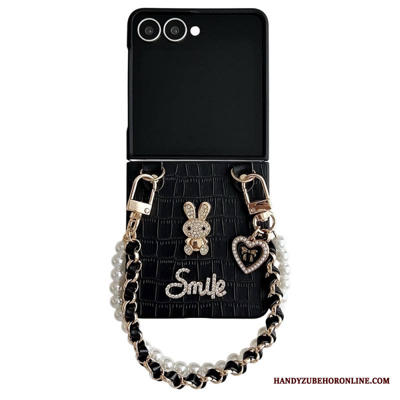 Case Samsung Galaxy Z Flip 7 Puhelinkuoret Hymiöpupu Rannekkeella