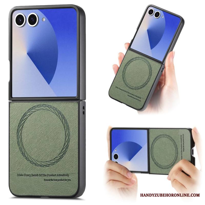 Case Samsung Galaxy Z Flip 7 Puhelinkuoret Magsafe-yhteensopiva Farkkuteksturoitu Nahka