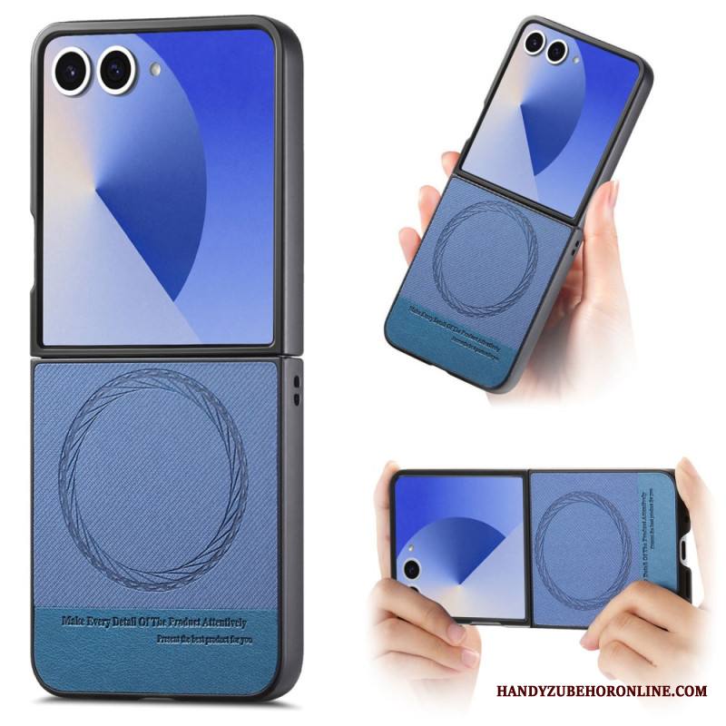 Case Samsung Galaxy Z Flip 7 Puhelinkuoret Magsafe-yhteensopiva Farkkuteksturoitu Nahka