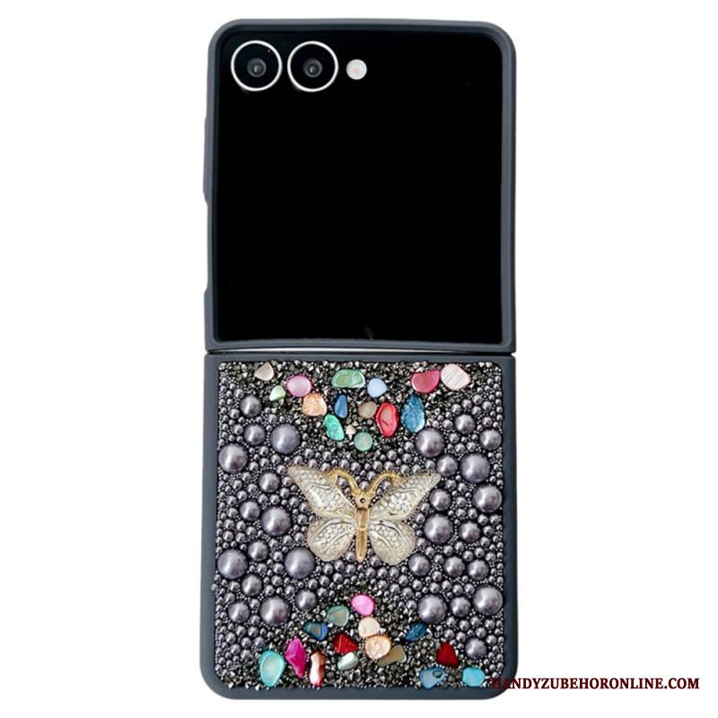 Case Samsung Galaxy Z Flip 7 Puhelinkuoret Strassilla Koristeltu Perhoskoriste