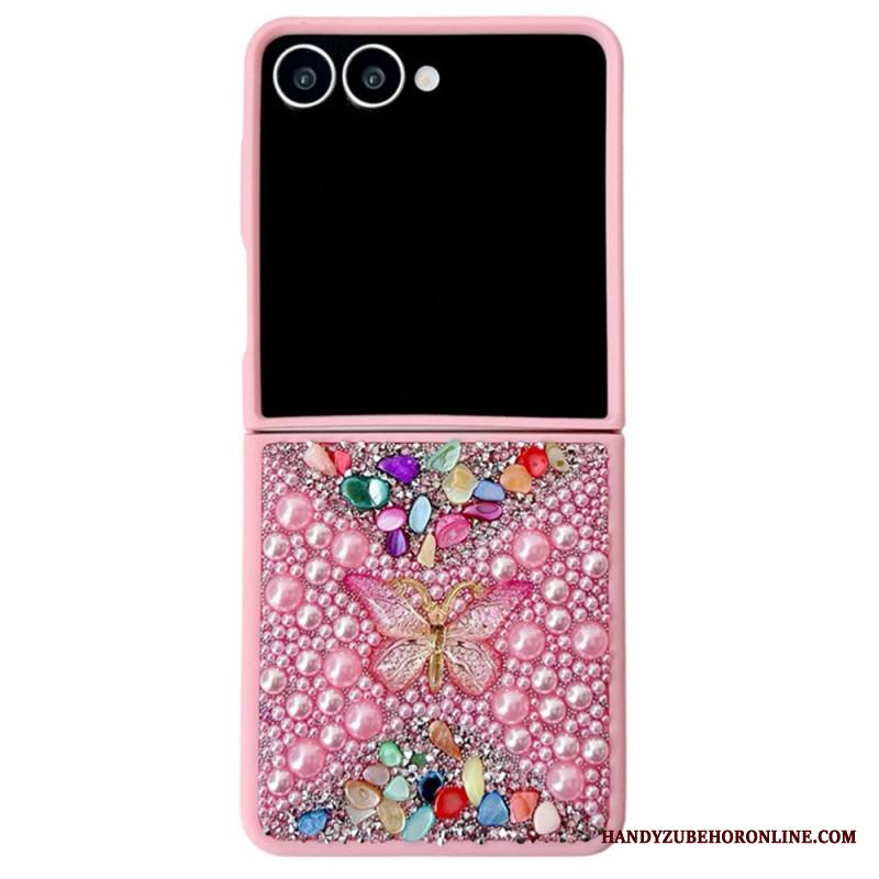 Case Samsung Galaxy Z Flip 7 Puhelinkuoret Strassilla Koristeltu Perhoskoriste