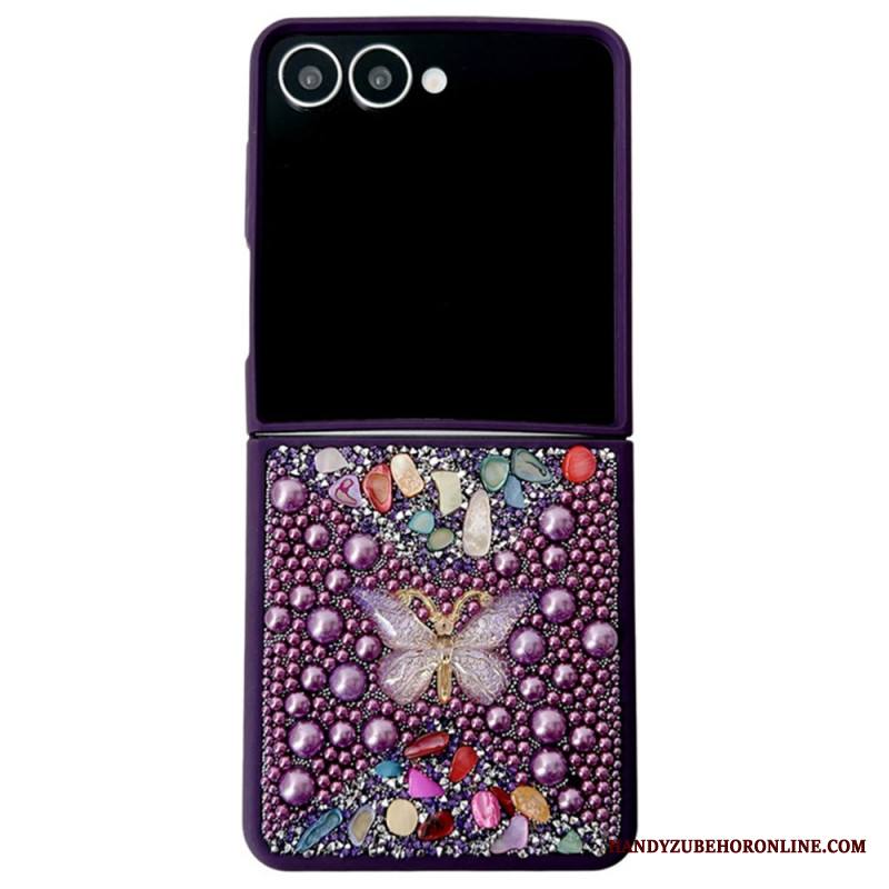 Case Samsung Galaxy Z Flip 7 Puhelinkuoret Strassilla Koristeltu Perhoskoriste