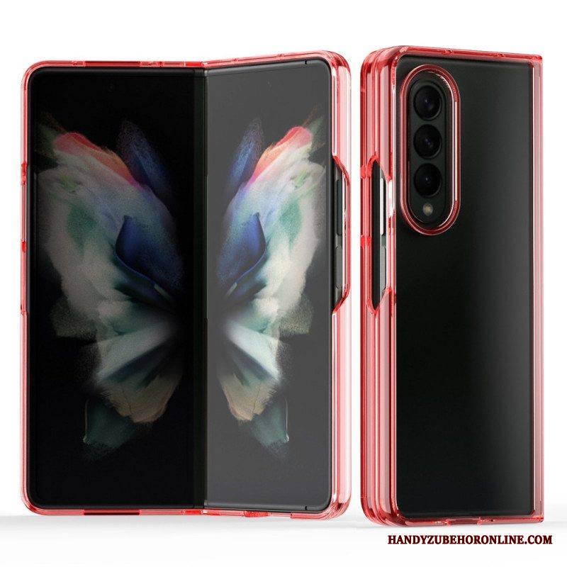 Case Samsung Galaxy Z Fold 3 5G Läpinäkyvät Värilliset Reunat
