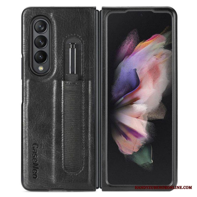 Case Samsung Galaxy Z Fold 3 5G Style Nahkainen Kynäteline Caseneo