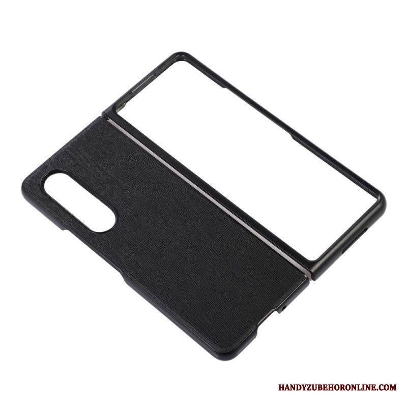 Case Samsung Galaxy Z Fold 4 Faux Leather Puun Rakenne
