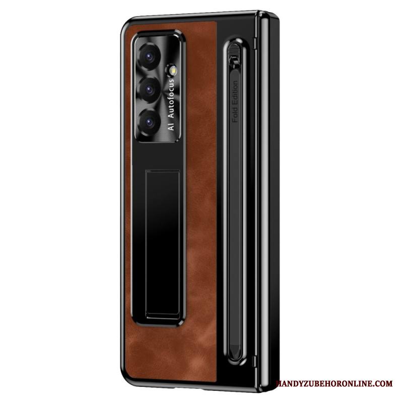 Case Samsung Galaxy Z Fold 7 Puhelinkuoret Nahkaefektijalusta Ja Kynäpidike