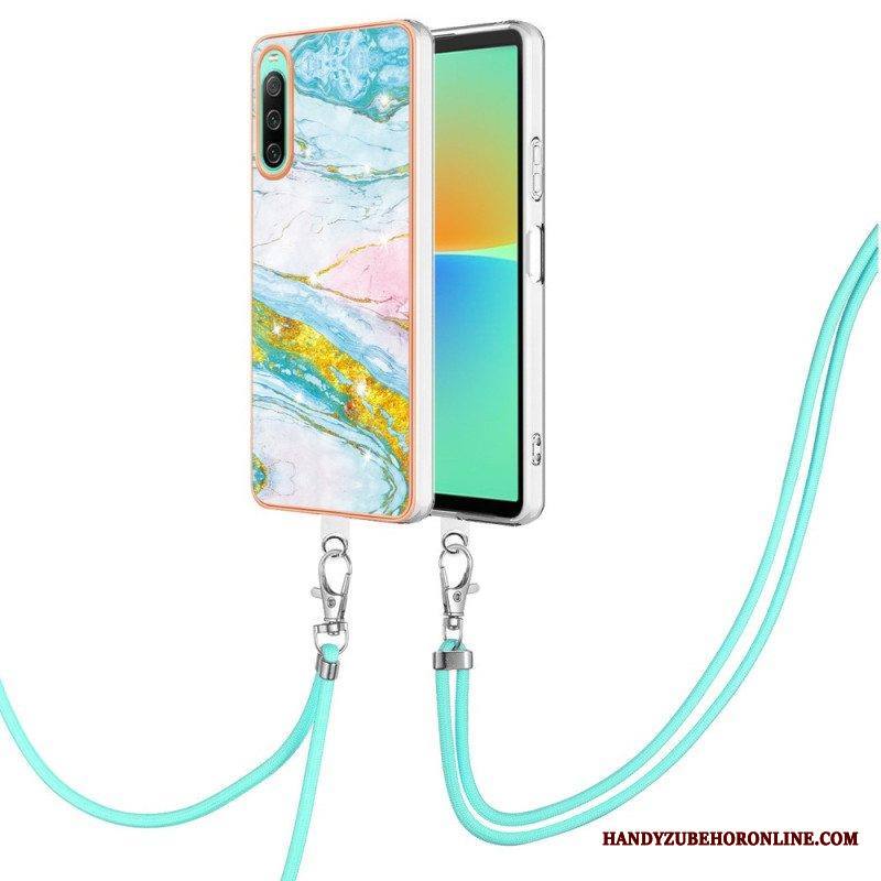 Case Sony Xperia 10 IV Kiristysnyörillä Marmorijohdolla