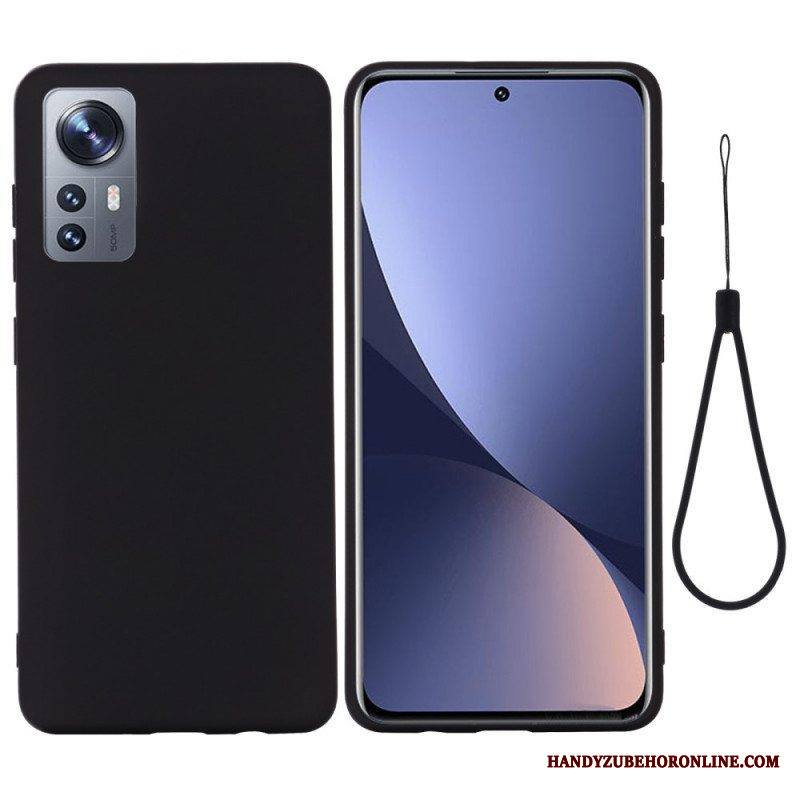 Case Xiaomi 12 / 12X Nestemäinen Silikoni Kaulanauhalla