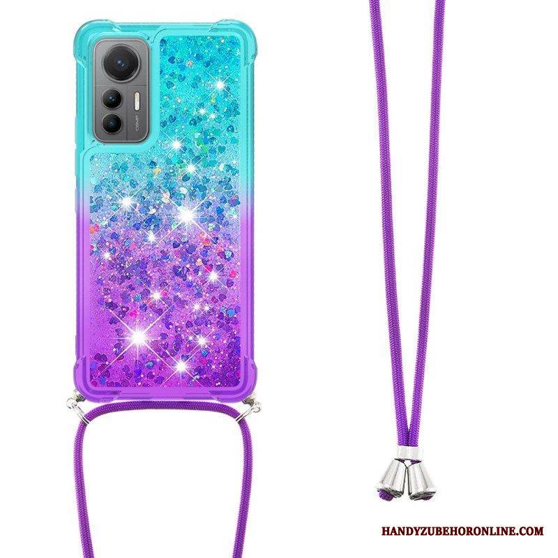 Case Xiaomi 12 Lite Kiristysnyörillä Glitter Silikoni Johto
