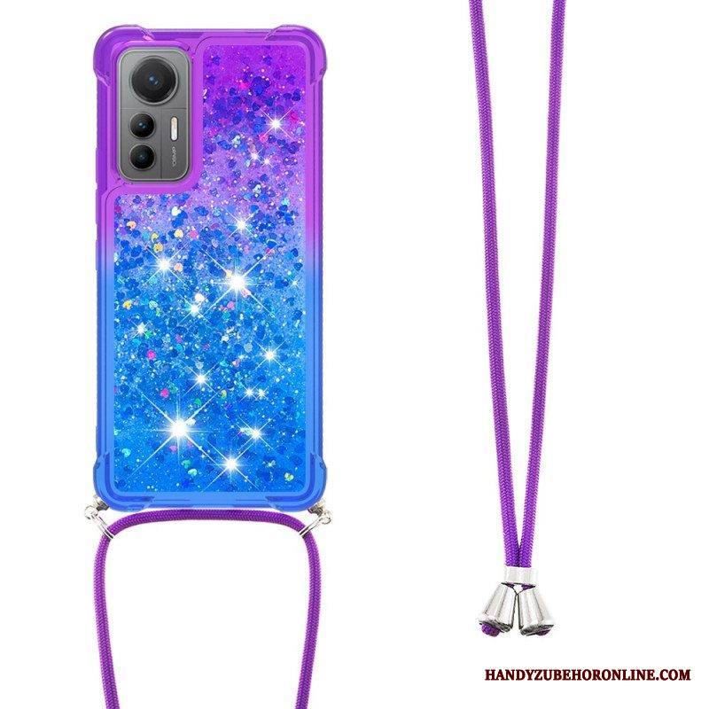 Case Xiaomi 12 Lite Kiristysnyörillä Glitter Silikoni Johto
