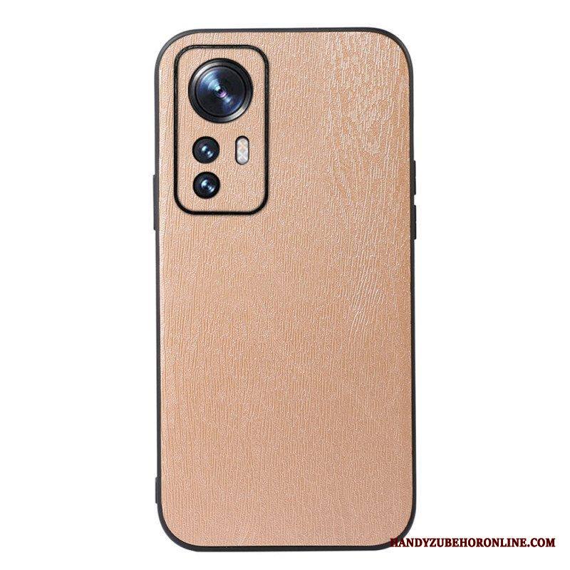 Case Xiaomi 12 Pro Tyylikäs Nahkainen Puuefekti
