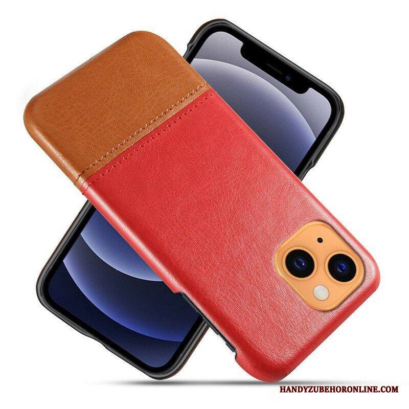 Case iPhone 13 Mini Ksq Kaksisävyinen Nahkaefekti