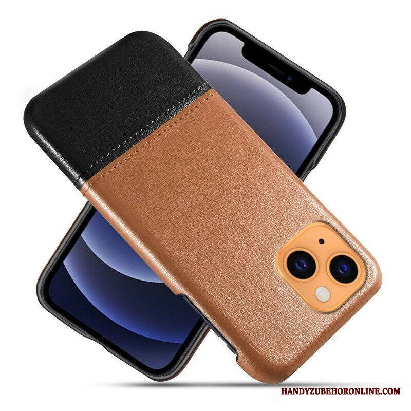 Case iPhone 13 Mini Ksq Kaksisävyinen Nahkaefekti