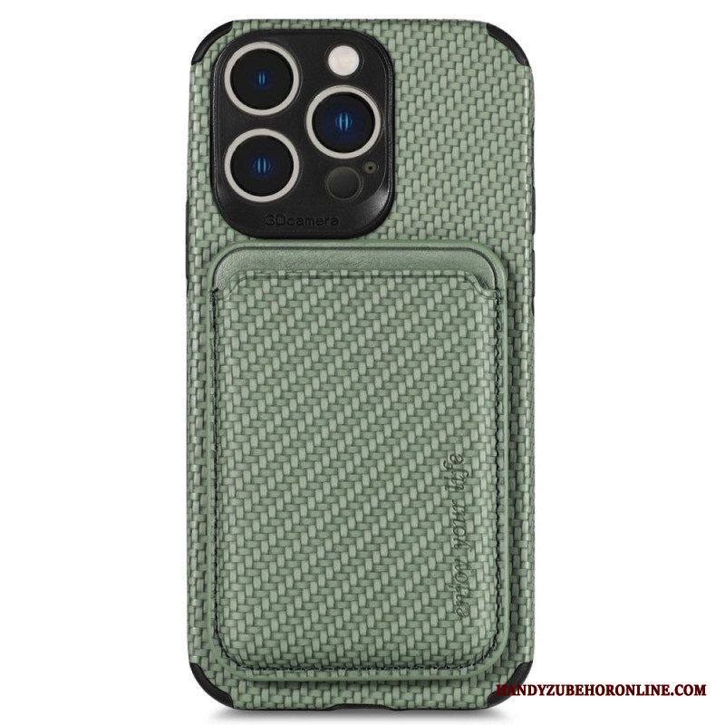 Case iPhone 14 Pro Lompakkokuori Hiilikuitu Ja Magneettinen Lompakko
