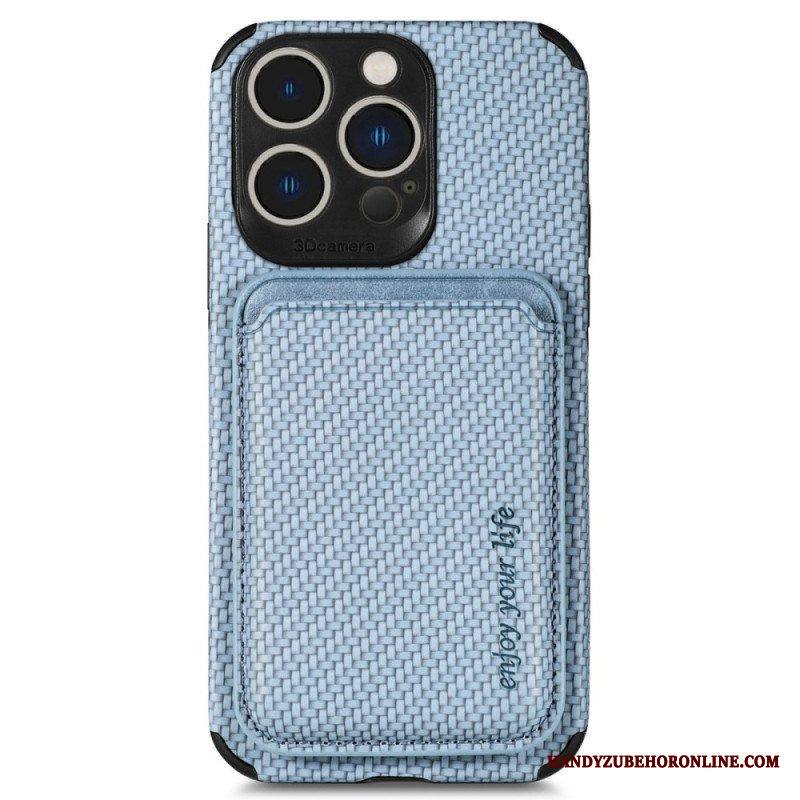 Case iPhone 14 Pro Lompakkokuori Hiilikuitu Ja Magneettinen Lompakko