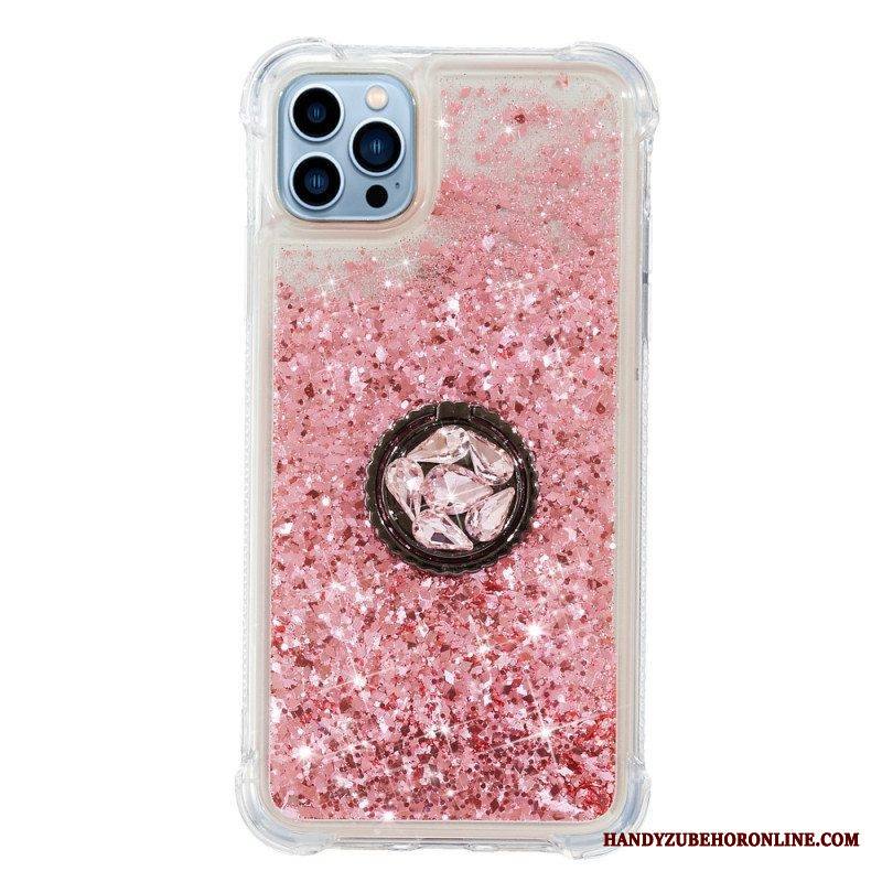 Case iPhone 15 Pro Max Paljetteja Tukirenkaalla