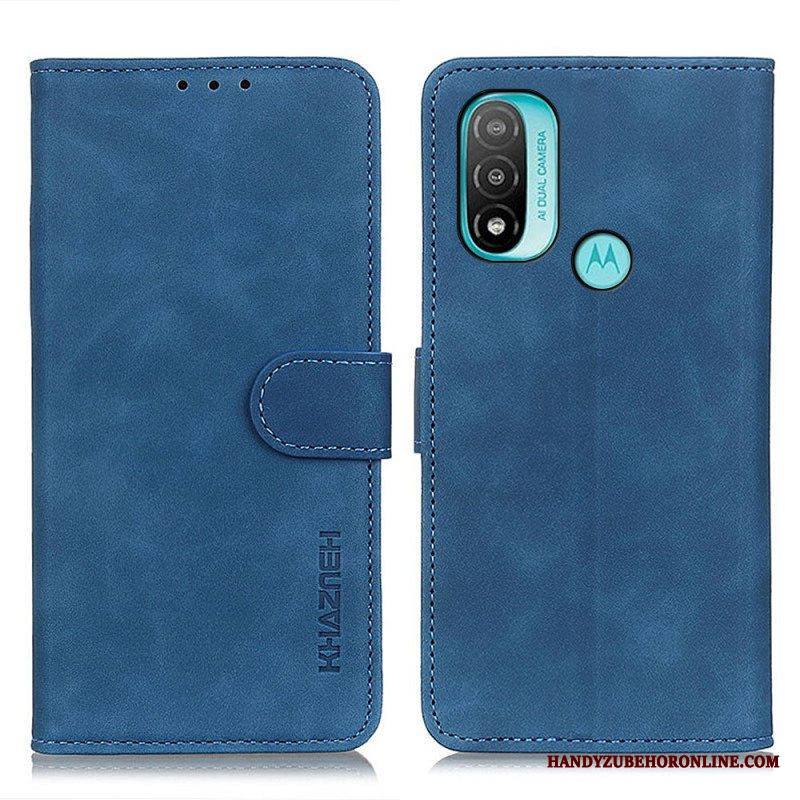 Flip Case Moto E40 / E30 / E20 Khazneh Vintage Nahkaefekti