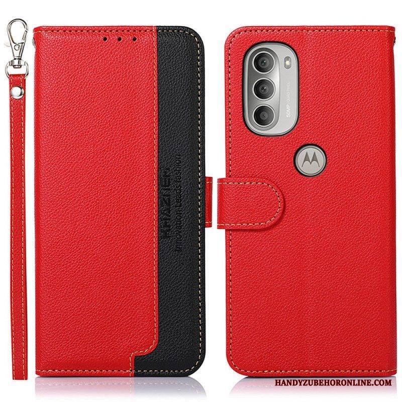 Flip Case Moto G51 5G Litsi Style Rfid Khazneh