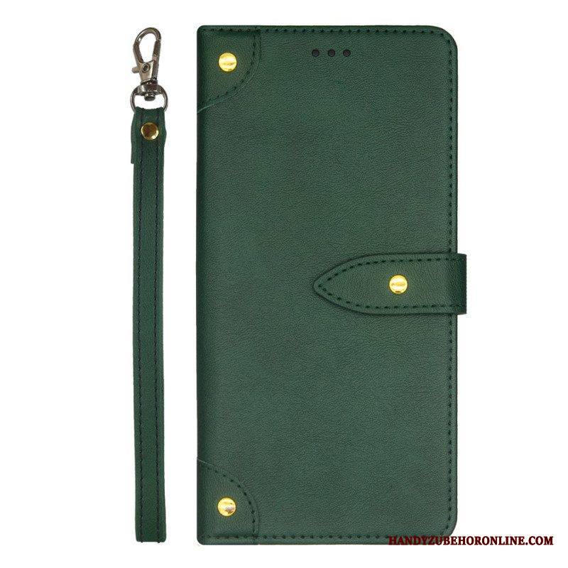 Flip Case Motorola Edge 40 Pro Niitit Ja Hihna Idewei