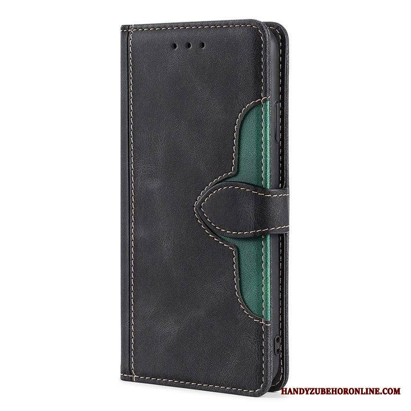 Flip Case Samsung Galaxy A53 5G Keinonahka Bicolor Tyylikäs
