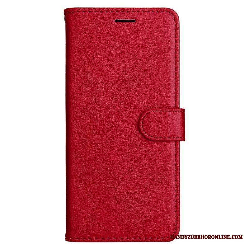 Flip Case Samsung Galaxy A53 5G Suojaketju Kuori Strappy Plain Leather Style