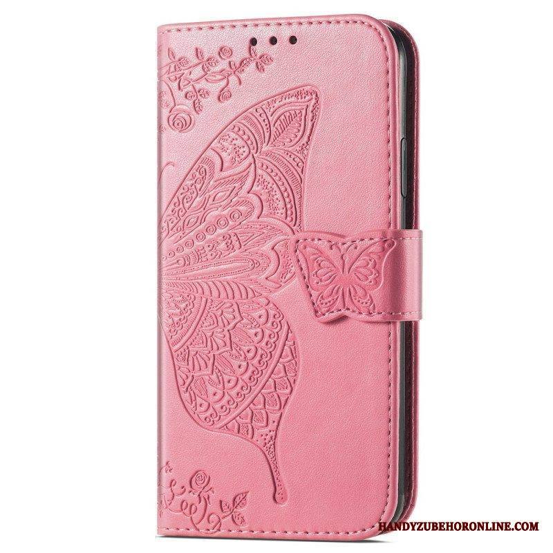 Flip Case Samsung Galaxy A54 5G Barokki Perhonen