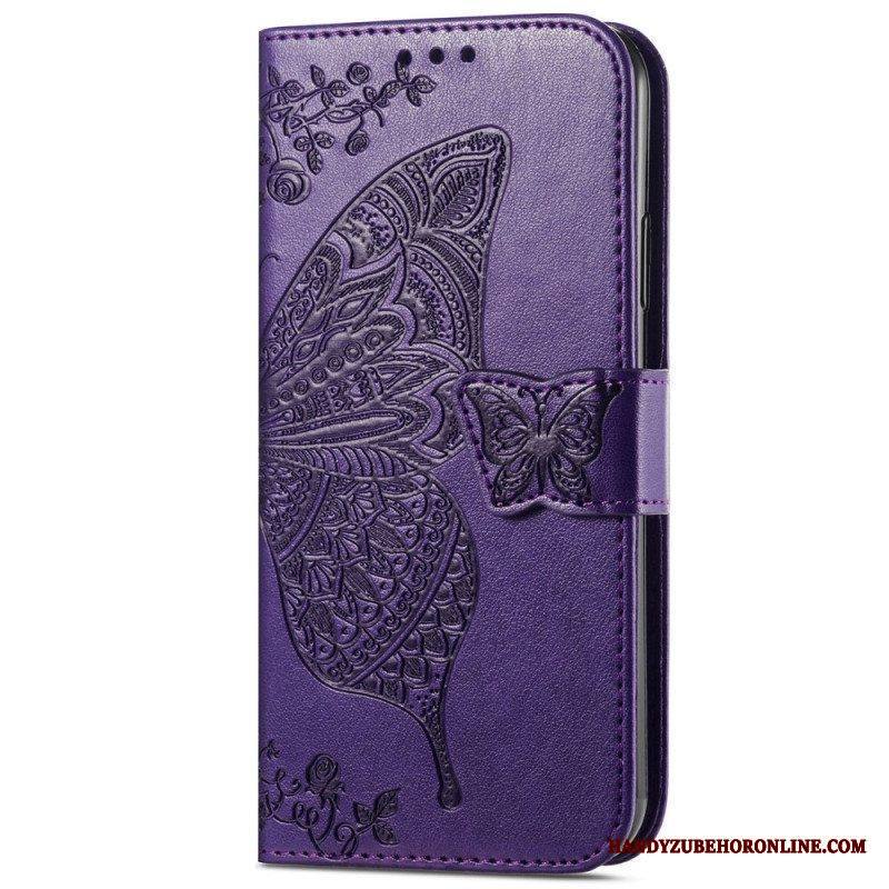 Flip Case Samsung Galaxy A54 5G Barokki Perhonen