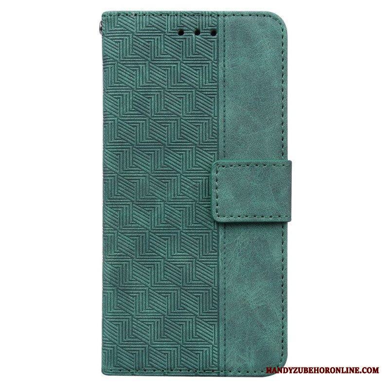 Flip Case Samsung Galaxy A54 5G Huomaamattomat Kuviot Ja Hihna