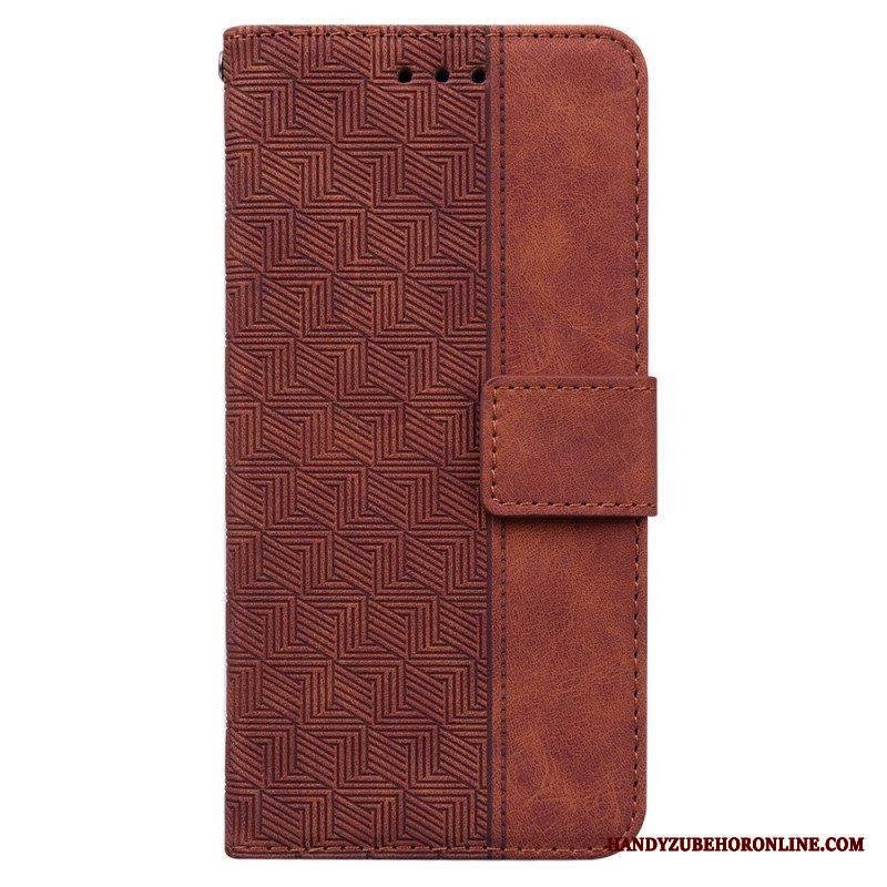 Flip Case Samsung Galaxy A54 5G Huomaamattomat Kuviot Ja Hihna