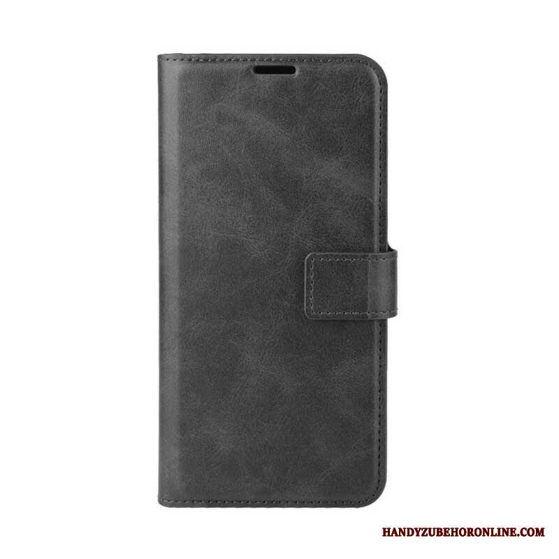 Flip Case Samsung Galaxy M12 / A12 Lasitettu Nahkaefekti
