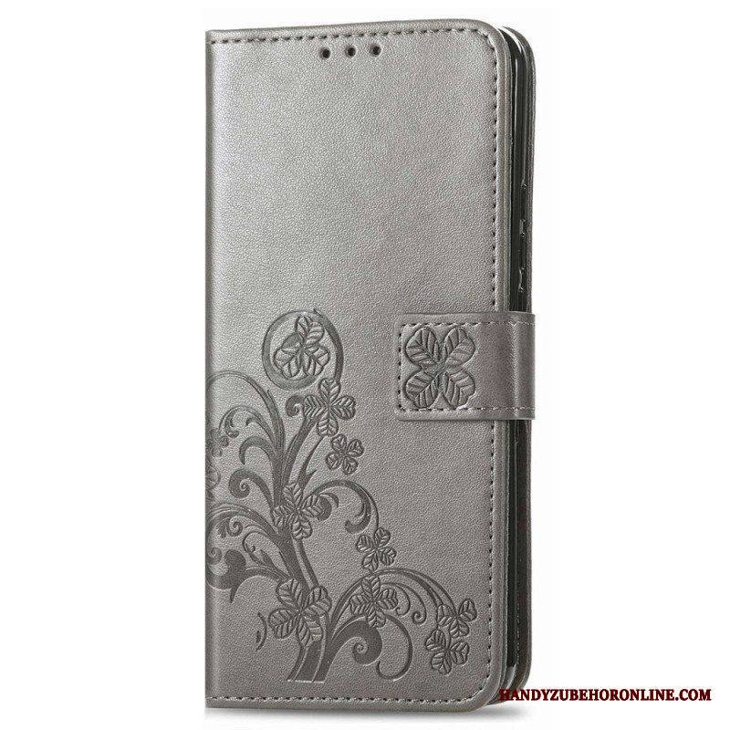 Flip Case Samsung Galaxy M13 Kukkainen Hihnalla