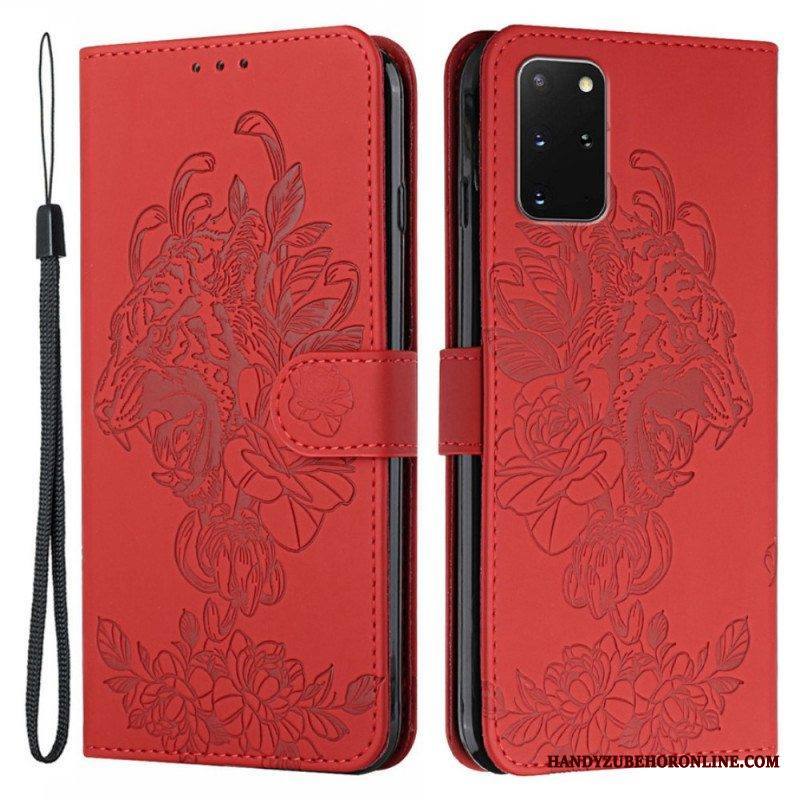Flip Case Samsung Galaxy S20 Plus / S20 Plus 5G Suojaketju Kuori Barokki Ranneke Tiger