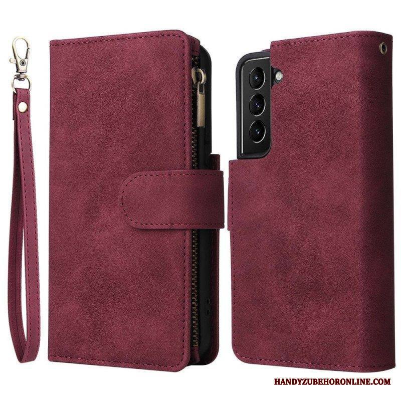 Flip Case Samsung Galaxy S23 5G Vetoketjullisen Pussin Kanssa
