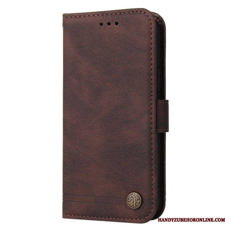Flip Case Samsung Galaxy S23 Plus 5G Nahkatyyli Koristeellisella Niitillä